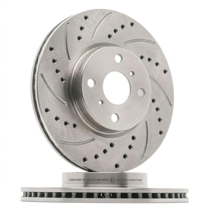 هوبات فرامل رياضية مخططة ومخرمة امامية تويوتا يارس 2006-2018 رقم القطعة ADV980476